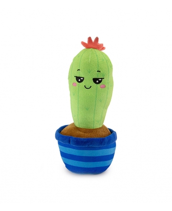 Hračka - Plyšový kaktus v modrém květináči - 28 cm