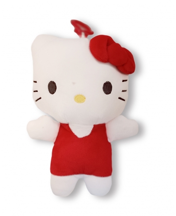 Hračka - plyšový přívěsek kočička - červená - Hello Kitty - 19 cm