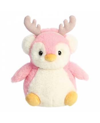 Hračka - Plyšový tučňák -  růžový sobík - Pom Pom - 18 cm