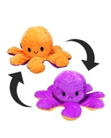 Hračka - Plyšová Chobotnice oboustranná - fialovo-oranžová - 80 cm