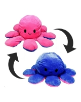Hračka - Plyšová Chobotnice oboustranná - modro-cyklamenová - 80 cm