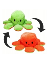 Hračka - Plyšová Chobotnice oboustranná - oranžovo-zelená - 80 cm
