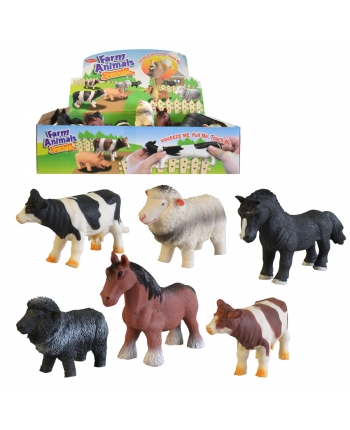 Hračka - Zvieratká domáce strečové 12ks v dbx