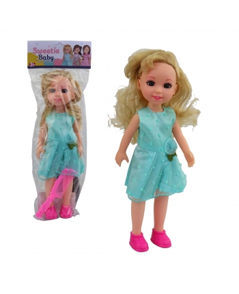 Hračka - Bábika 31, 5 cm v modrých šatách