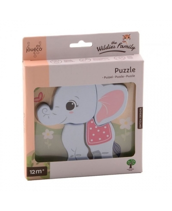 Hračka - Dřevěné puzzle - sloník - Jouéco - 15 cm