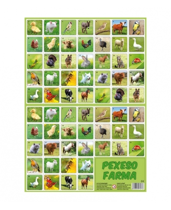 Hračka - Pexeso zvířatka z farmy -  24,5 x 34,5 cm