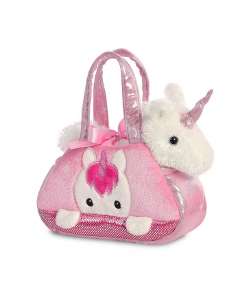 Hračka - Plyšová kabelka růžová s jednorožcem - Fancy Pals (20,5 cm)