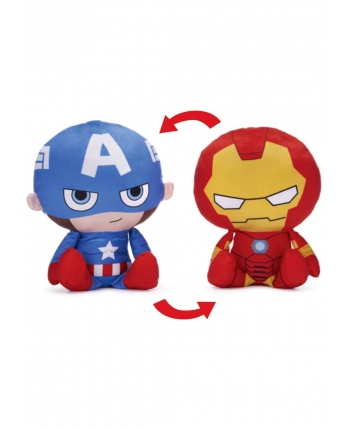 Hračka - Plyšová oboustranná postavička - Kapitán Amerika a Iron Man - Marvel - 28 cm