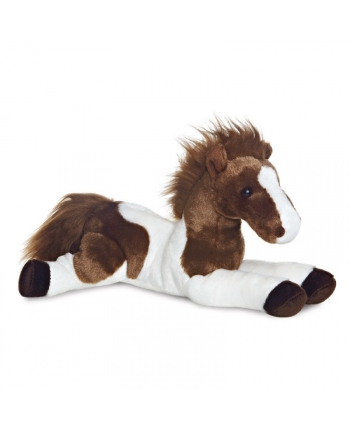 Hračka - Plyšový koník hnědo-bílý - Flopsies - 30 cm