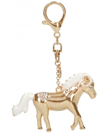 Hračka - Přívěsek kovový - koník Horses Dreams - zlatý - 6,5 cm 
