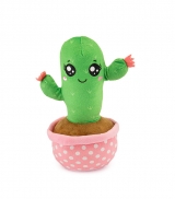 Hračka - Plyšový kaktus v růžovém květináči - 28 cm