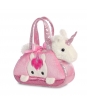 Plyšová kabelka růžová s jednorožcem - Fancy Pals (20,5 cm)