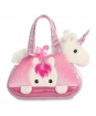 Plyšová kabelka růžová s jednorožcem - Fancy Pals (20,5 cm)