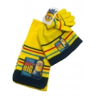 Hračka - Set zimního oblečení - Mimoň - žlutá - čepice + šála + rukavice